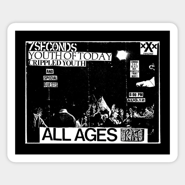 1986 Straight Edge Hardcore Show (Boston, MA) Sticker by Scum & Villainy
